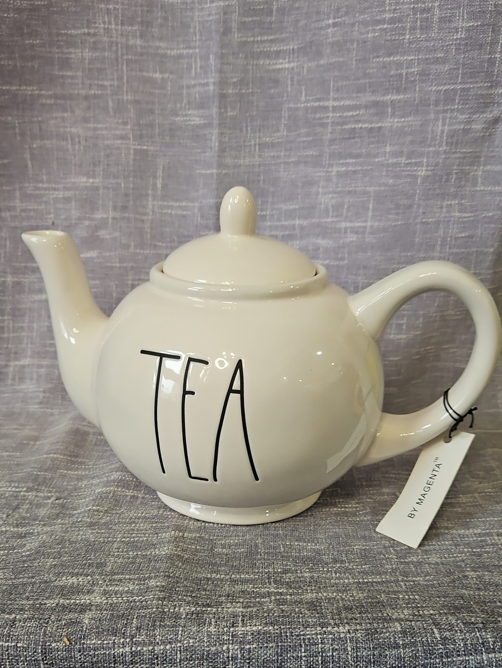 Rae Dunn Cream Ceramic Teapot with Black 'TEA' Lettering